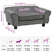 Hondenbank 72x45x30 cm pluche donkergrijs