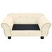 Hondenbank 72x45x30 cm pluche crèmekleurig