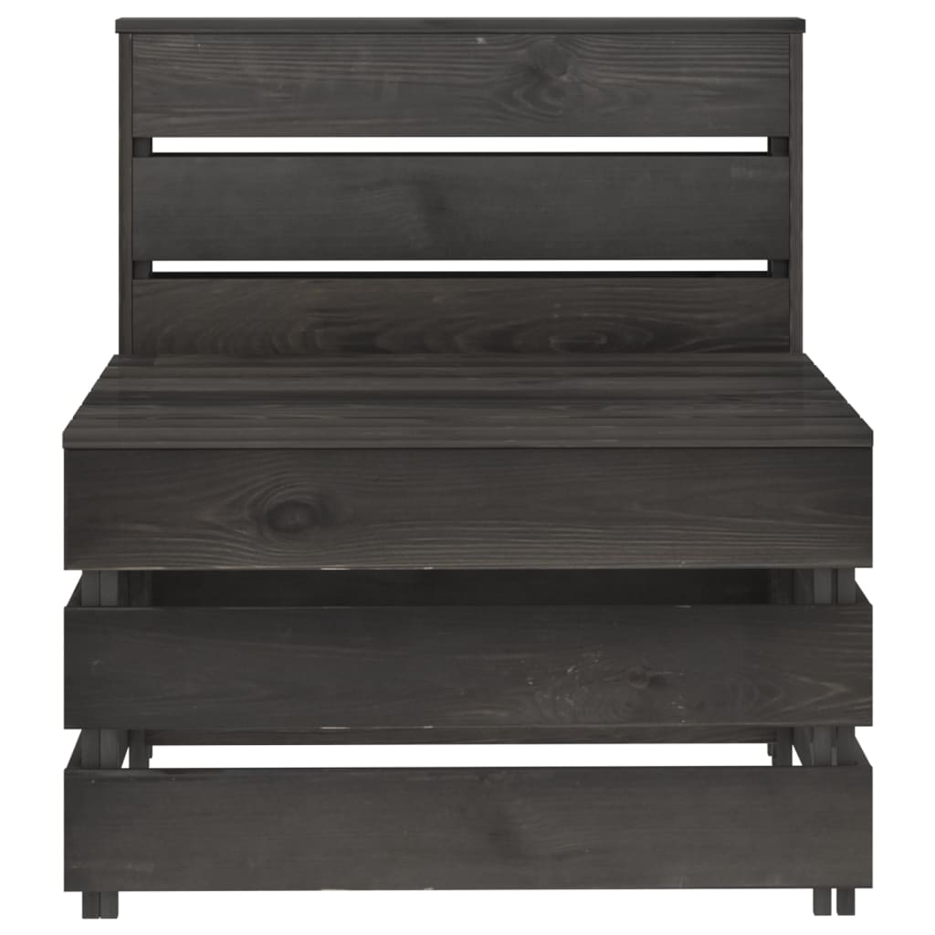 Tuinmiddenbank Pallet Geïmpregneerd Grenenhout Grijs 1
