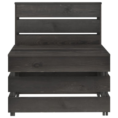 Tuinmiddenbank Pallet Geïmpregneerd Grenenhout Grijs 1
