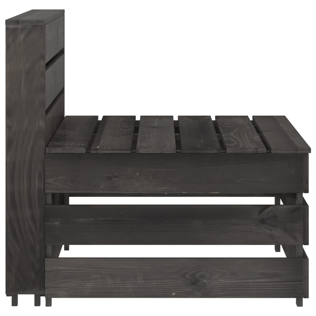 Tuinmiddenbank Pallet Geïmpregneerd Grenenhout Grijs 1