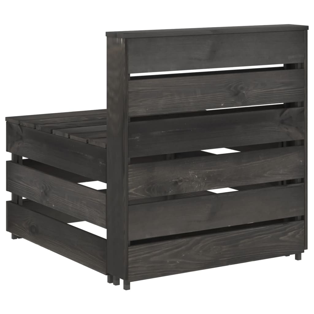 Tuinmiddenbank Pallet Geïmpregneerd Grenenhout Grijs 1