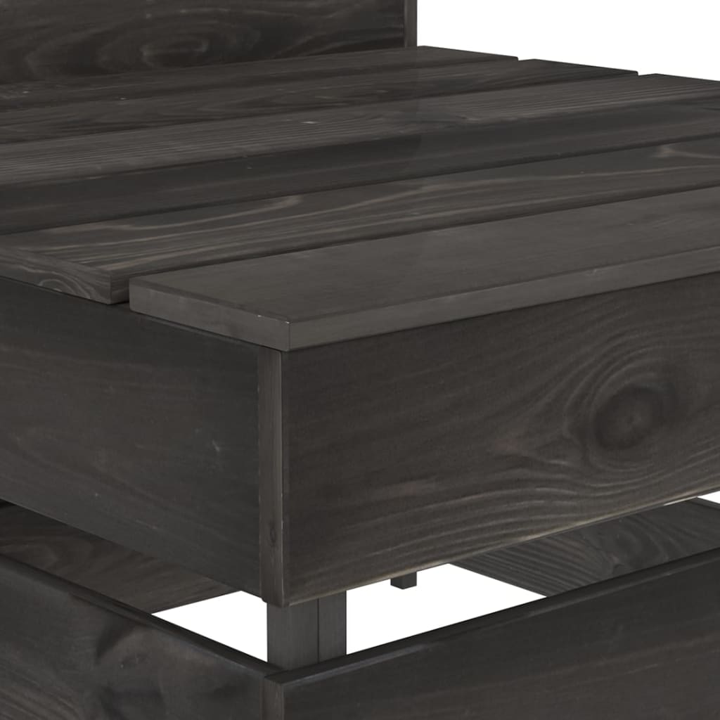 Tuinmiddenbank Pallet Geïmpregneerd Grenenhout Grijs 1