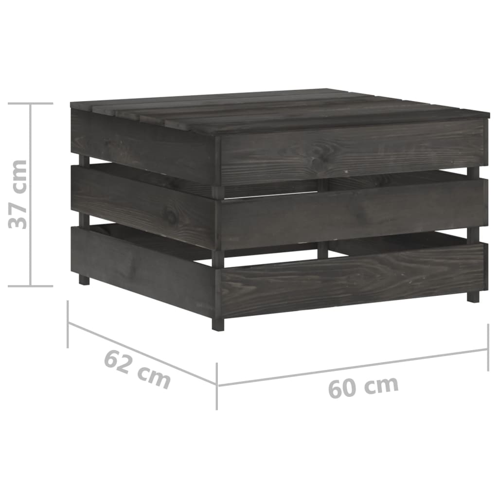 Tuintafel Pallet Geïmpregneerd Grenenhout 1 Grijs