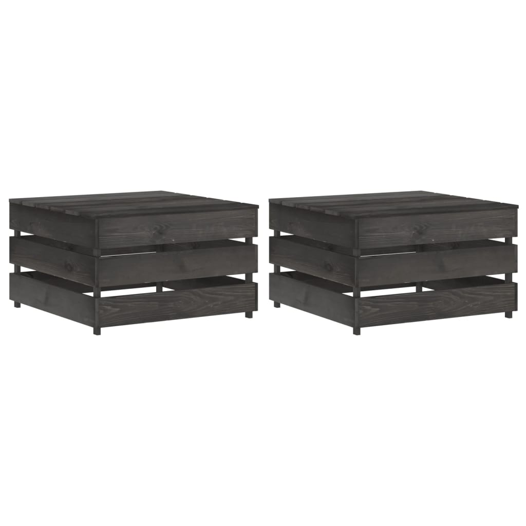 Tuintafels 2 St Pallet Geïmpregneerd Grenenhout 1 Grijs Tafel (2 st)