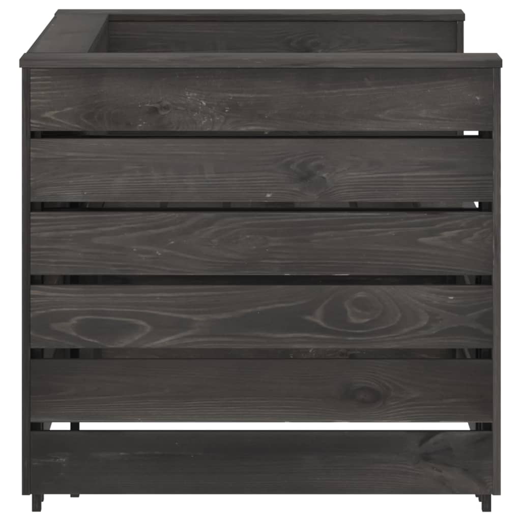 2-Delige Loungeset Pallet Geïmpregneerd Grenenhout Grijs 1