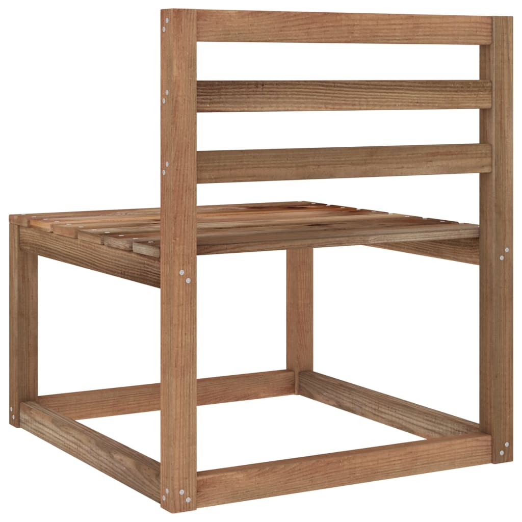 2-Delige Loungeset Bruin Geïmpregneerd Grenenhout 1 Middenbank + hoekbank