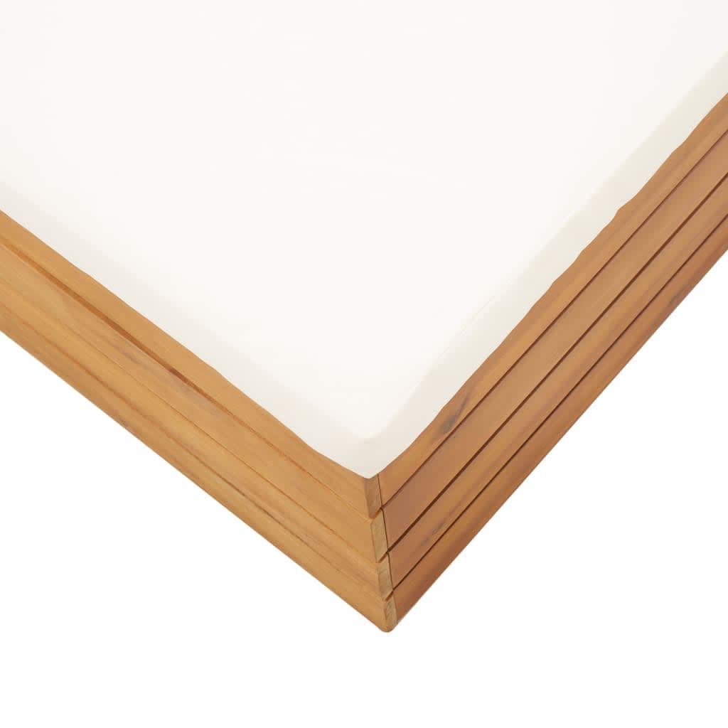 Tuintafel En Voetensteun Met Kussen Massief Acaciahout 1 Crèmewit voetensteun + Tafel