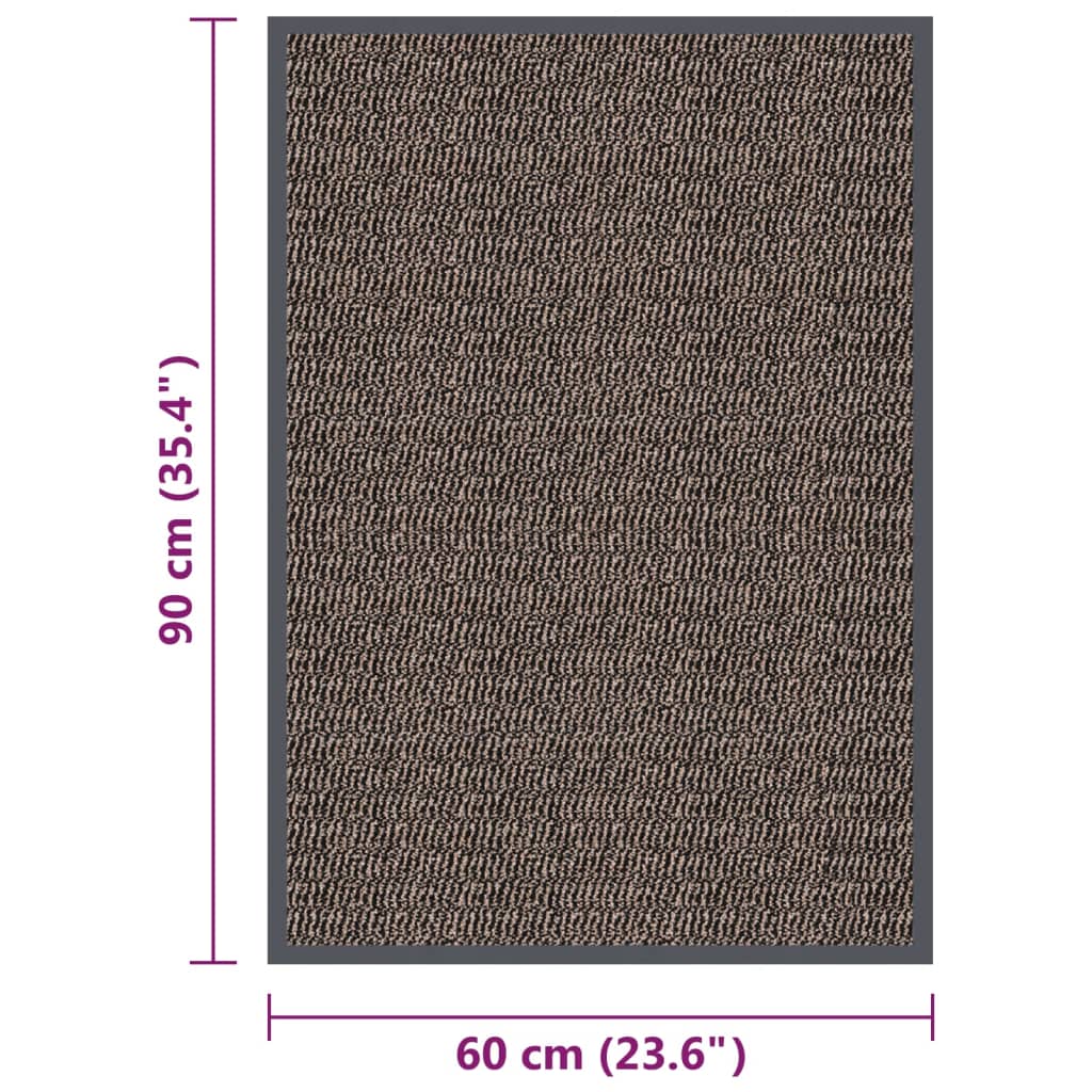 Deurmat getuft 60x90 cm donkerbruin