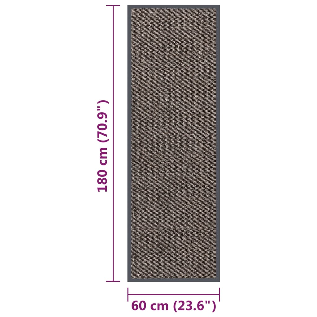 Deurmat getuft 60x180 cm donkerbruin