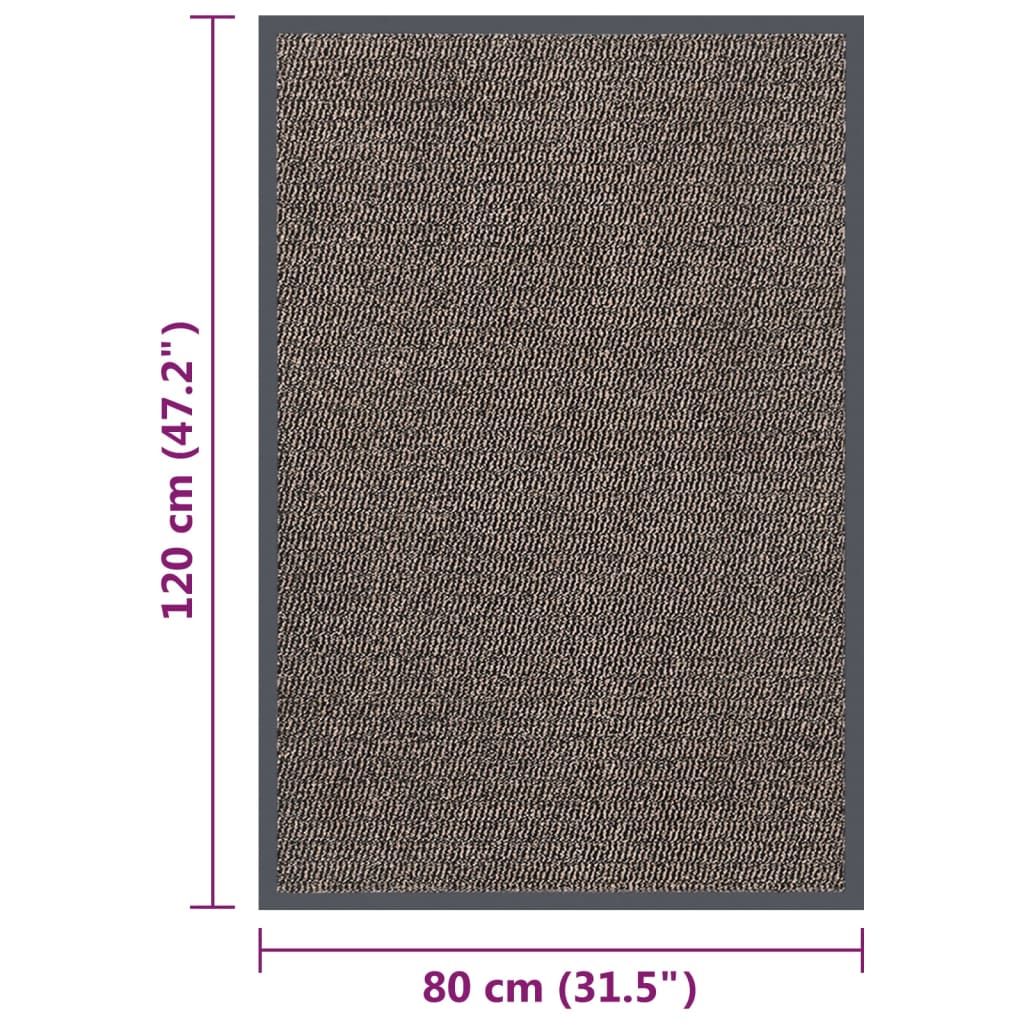 Deurmat getuft 80x120 cm donkerbruin