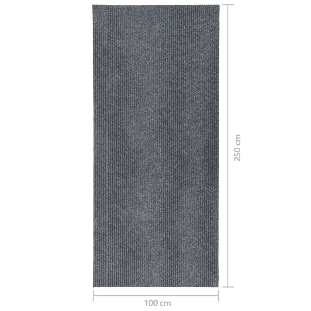 Droogloopmat 100x250 cm grijs