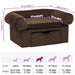 Hondenbank met lade 75x50x38 cm pluche bruin