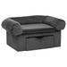 Hondenbank met lade 75x50x38 cm pluche donkergrijs