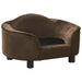 Hondenbank 67x47x36 cm pluche bruin