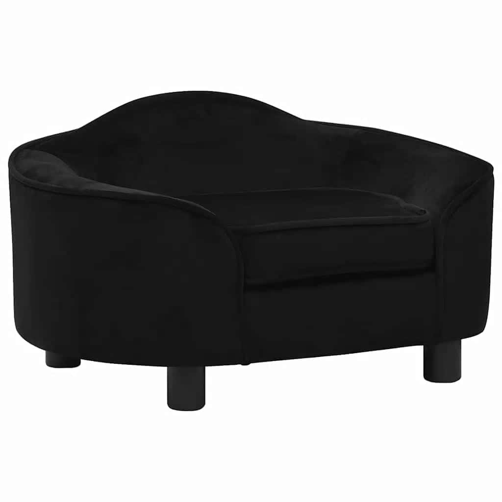 Hondenbank 67x47x36 cm pluche zwart