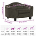 Hondenbank 67x47x36 cm pluche donkergrijs
