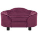 Hondenbank 67x47x36 cm pluche bordeauxrood