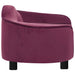 Hondenbank 67x47x36 cm pluche bordeauxrood