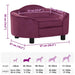 Hondenbank 67x47x36 cm pluche bordeauxrood