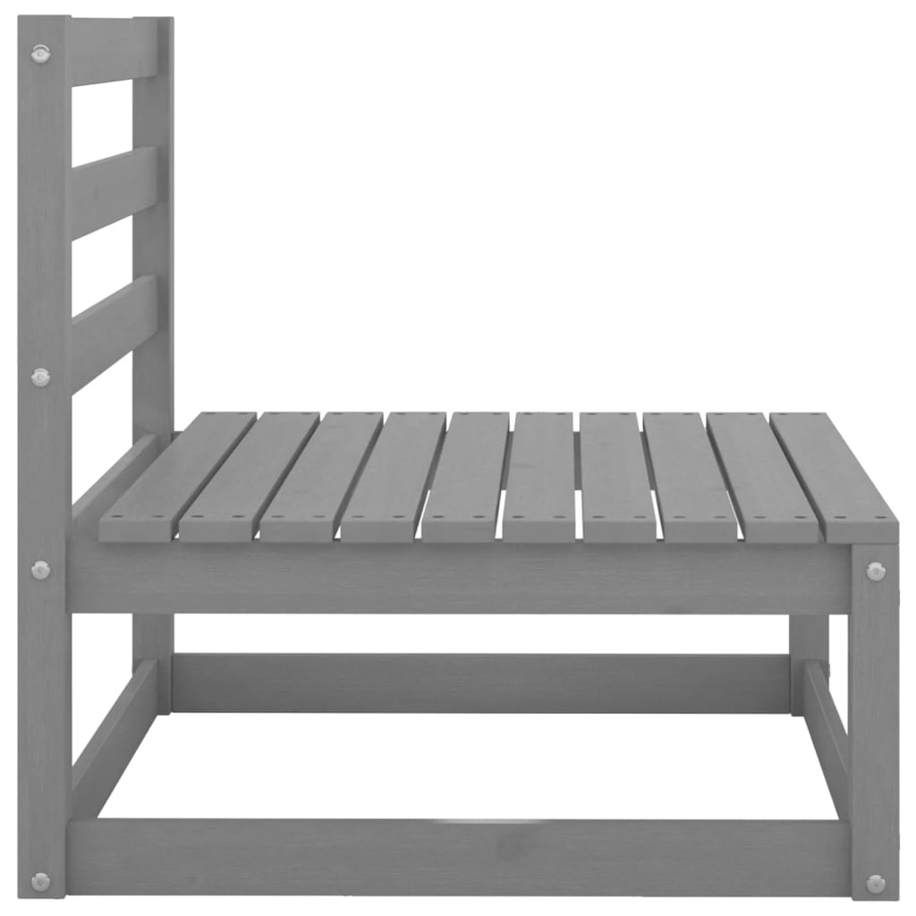 Tuinmiddenbank Met Antracietkleurige Kussens Grenenhout Grijs 1