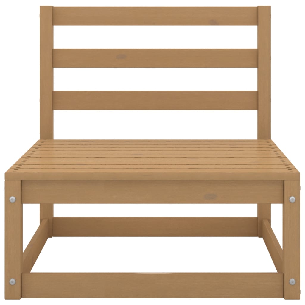 Tuinmiddenbanken 2 St Crèmekleurige Kussens Massief Grenenhout 1 Honingbruin Middenbank (2 st)