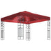 Prieel met LED-lichtslinger 3x3 m wijnrood