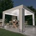 Prieel met dubbel dak en LED-lichtslinger 3x3 m wit