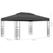 Prieel met LED-lichtslinger 3x4 m antracietkleurig