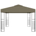 Tuinpaviljoen met LED-lichtslinger 3x3 m taupe