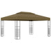 Prieel met LED-lichtslinger 3x4 m taupe