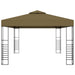 Prieel met LED-lichtslinger 3x4 m taupe