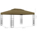 Prieel met LED-lichtslinger 3x4 m taupe