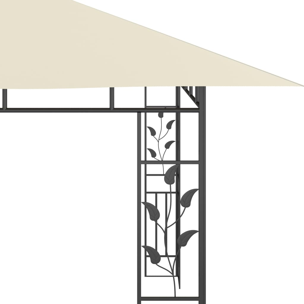 Prieel met klamboe LED-lichtslinger 180 g/m² 4x3x2,73 m crème