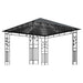Prieel met klamboe LED-lichtslinger 3x3x2,73 m antracietkleurig
