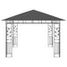Prieel met klamboe LED-lichtslinger 3x3x2,73 m antracietkleurig