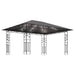 Prieel met klamboe LED-lichtslinger 4x3x2,73 m antracietkleurig