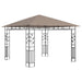 Prieel met klamboe en LED-lichtslinger 3x3x2,73 m taupe