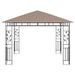 Prieel met klamboe en LED-lichtslinger 3x3x2,73 m taupe