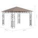 Prieel met klamboe en LED-lichtslinger 3x3x2,73 m taupe