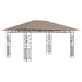 Prieel met klamboe LED-lichtslinger 180 g/m² 4x3x2,73 m taupe