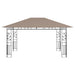 Prieel met klamboe LED-lichtslinger 180 g/m² 4x3x2,73 m taupe
