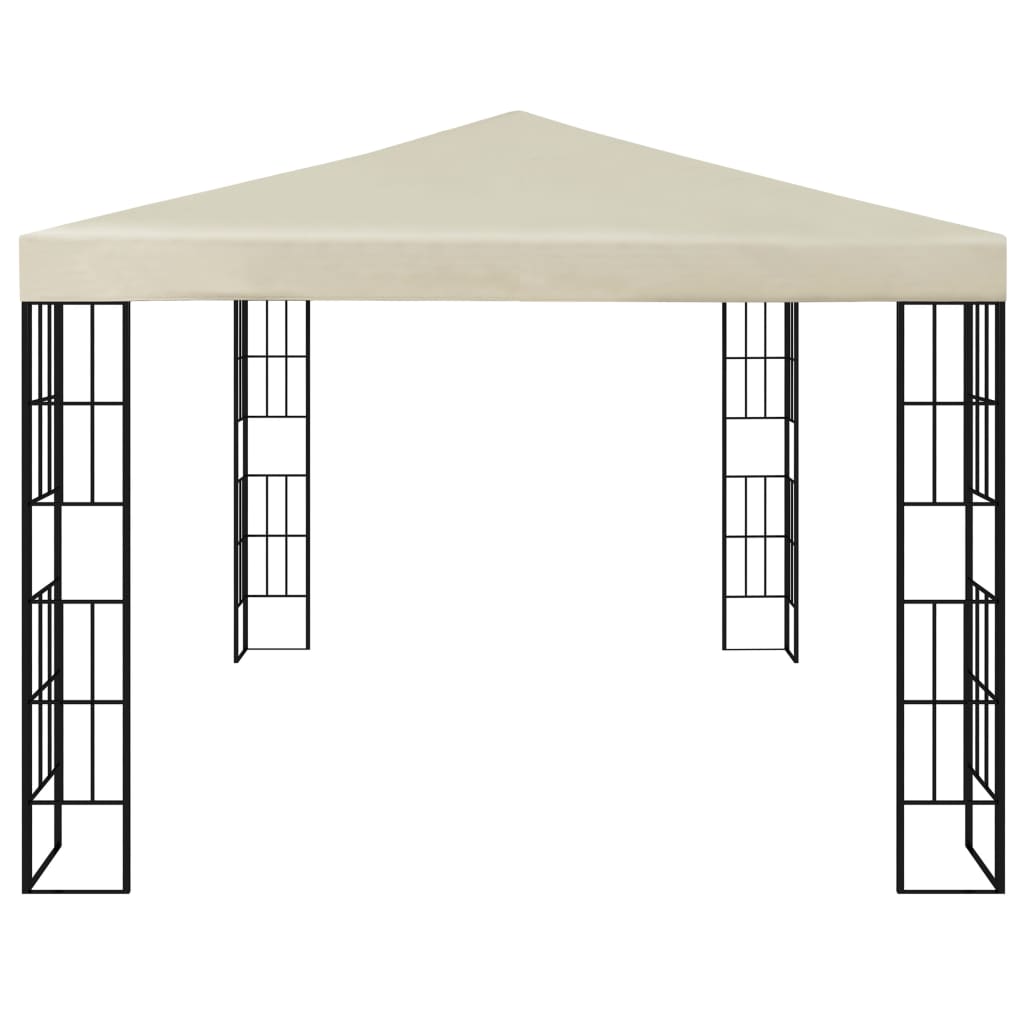 Prieel met LED-lichtslinger 3x4 m crèmekleurig