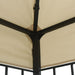 Prieel met LED-lichtslinger 3x4 m crèmekleurig