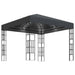 Prieel met LED-lichtslinger 3x3 m antracietkleurig