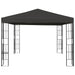 Prieel met LED-lichtslinger 3x3 m antracietkleurig