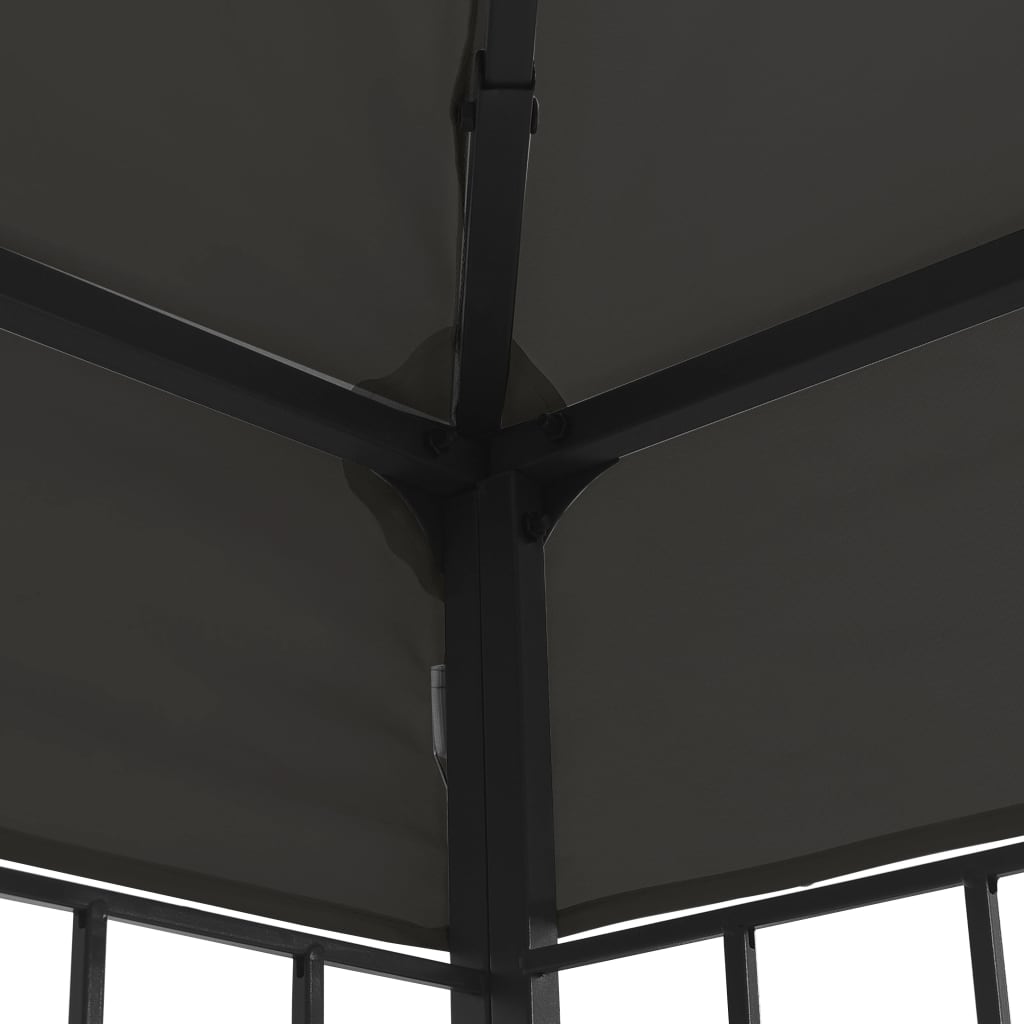 Prieel met LED-lichtslinger 3x3 m antracietkleurig