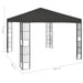 Prieel met LED-lichtslinger 3x3 m antracietkleurig