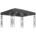 Prieel met LED-lichtslinger 3x4 m antracietkleurig