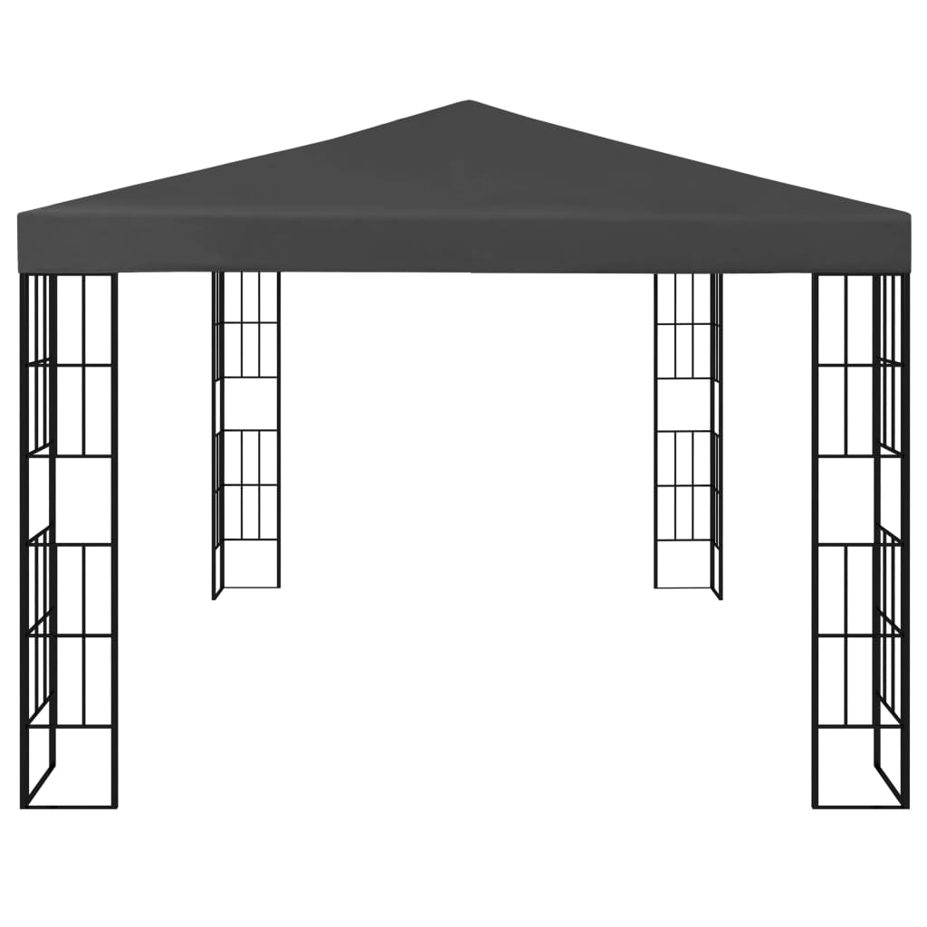 Prieel met LED-lichtslinger 3x4 m antracietkleurig